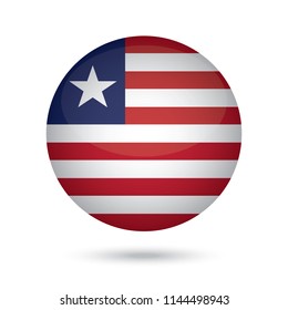 Liberia glossy round button. Vector Illustration EPS10.