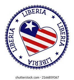 Insignia del corazón de Liberia. Logo vector de Liberia magnífica ilustración vectorial.