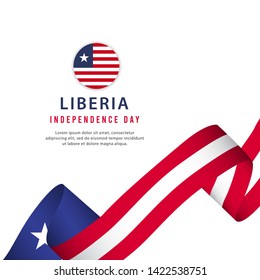 Liberia independence day vector template. Design for banner, greeting cards or print.