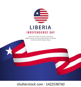 Liberia independence day vector template. Design for banner, greeting cards or print.