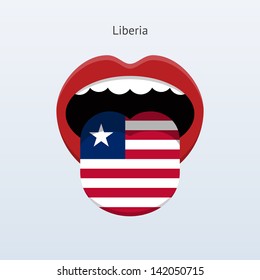 Liberia language. Abstract human mouth. Vector illustration.