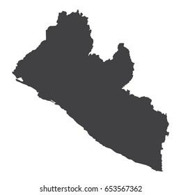 Liberia map in black on a white background. Vector illustration