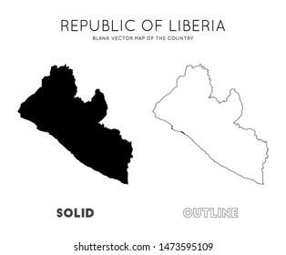 Liberia map. Blank vector map of the Country. Borders of Liberia for your infographic. Vector illustration.