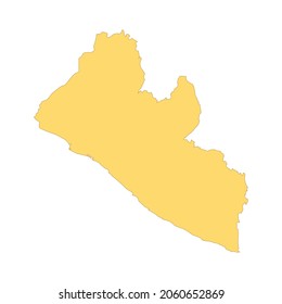 Liberia map color line element. Border of the country. UI UX GUI design element. Editable stroke.