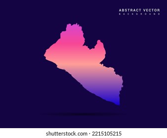 Liberia Map Of Colorful Gradient Style Vector Illustration.