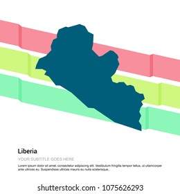 Liberia map design with white background vector