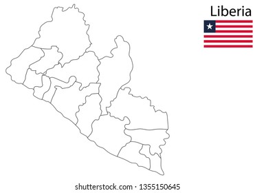 Liberia Map Drawing Stock Vector (Royalty Free) 1355150645 | Shutterstock