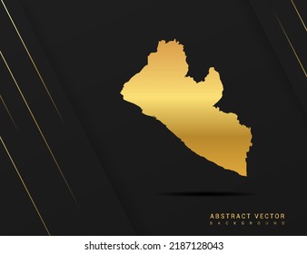 Liberia Map Of Gold Gradient Style Vector Illustration.