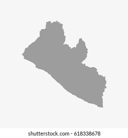 Liberia map in gray on a white background