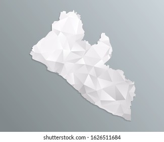Liberia map gray in polygonal style on dark background. isolated vector illustration eps 10.