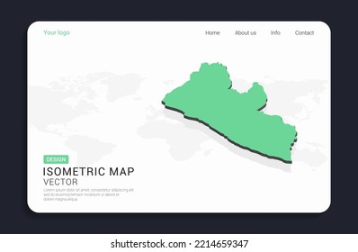 Liberia Map Green On White Background With Isometric Vector.