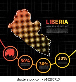 Liberia map infographic design template