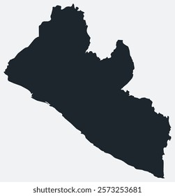 Liberia map. Just a simple border map. Shape of the country. Flat blank Liberia outline. Vector boundary illustration.