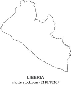 Icono de línea de mapa de Liberia, símbolo del mapa de Liberia 