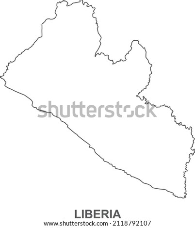 Liberia map line icon, Liberia map symbol vector 