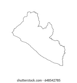 Liberia map on the white background. Vector illustration