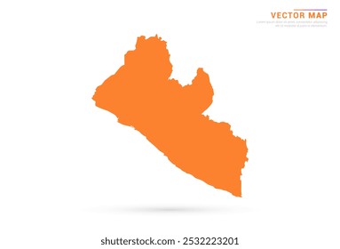 Liberia Map - Orange abstract style isolated on white background vector.