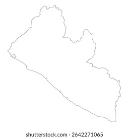 Mapa da Libéria. Mapa da Libéria em cor branca