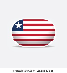 Liberia national flag button vector