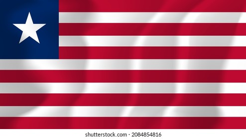 Liberia National flag soft waving background illustration