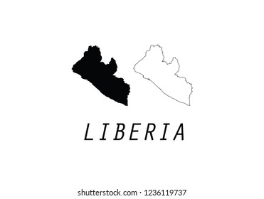 Liberia outline map country emblem 