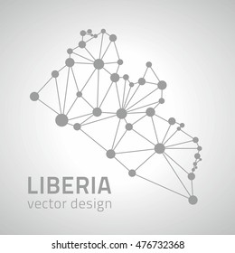 Liberia polygonal perspective outline vector map