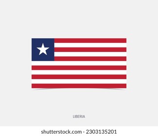 Liberia Rectangle Flag Symbol mit Schatten.