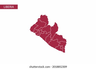 Liberia red map detailed vector.