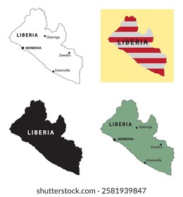 liberia region map vector illustration design