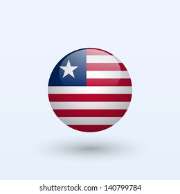 Liberia round flag. Vector illustration.