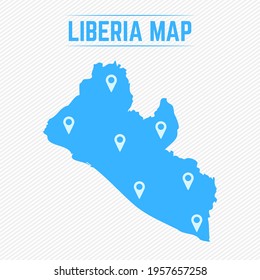 Liberia Simple Map With Map Icons