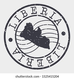 Liberia Stamp Postal. Map Silhouette Seal. Passport Round Design. Vector Icon. Design Retro Travel.