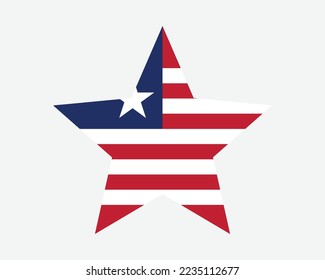 Liberia Star Flag. Liberian Star Shape Flag. Republic of Liberia Country National Banner Icon Symbol Vector Flat Artwork Graphic Illustration svg