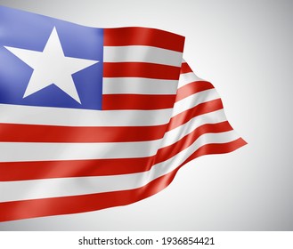 Liberia, vector 3d flag isolated on white background