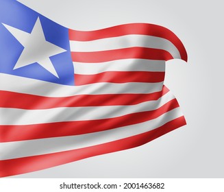 Liberia, bandera vectorial 3d aislada en fondo blanco