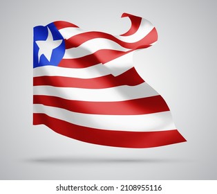 Liberia, vector 3d flag isolated on white background