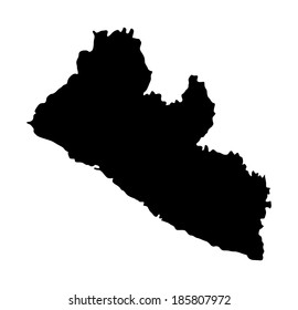 Liberia Vector Map Silhouette Isolated On Stock Vector (Royalty Free ...