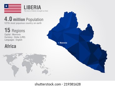 Liberia World Map Pixel Diamond Texture Image Vectorielle De Stock Liberia World Map Pixel Diamond 260nw 219381628