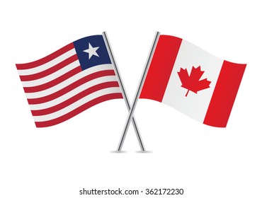 Canada America Crossed Flags Canadian American Stock Vector (Royalty ...