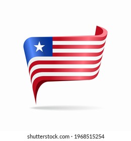 Liberian flag map pointer layout. Vector illustration.