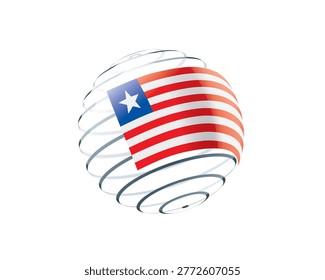 Liberian flag on an abstract globe