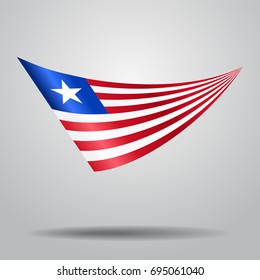 Liberian flag wavy abstract background. Vector illustration.