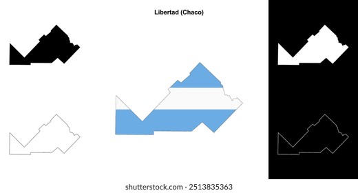 Libertad department (Chaco) outline map set