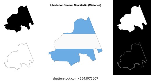 Libertador General San Martin department (Misiones) mapa esboço conjunto