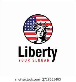 liberty america logo design element vector