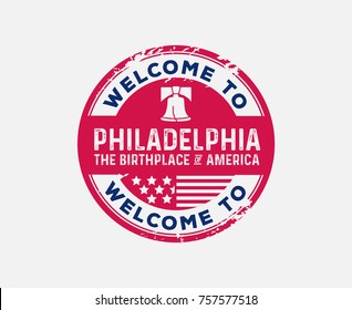 Liberty Bell Birthplace of America Welcome To Philadelphia Round Badge Stars Stripes