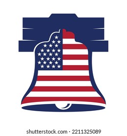 liberty bell logo flat vector