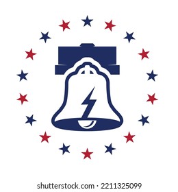 liberty bell logo flat vector