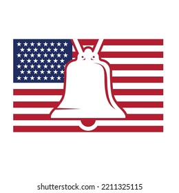 logotipo de campana de libertad vectorial plano