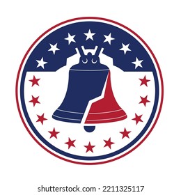 liberty bell logo flat vector